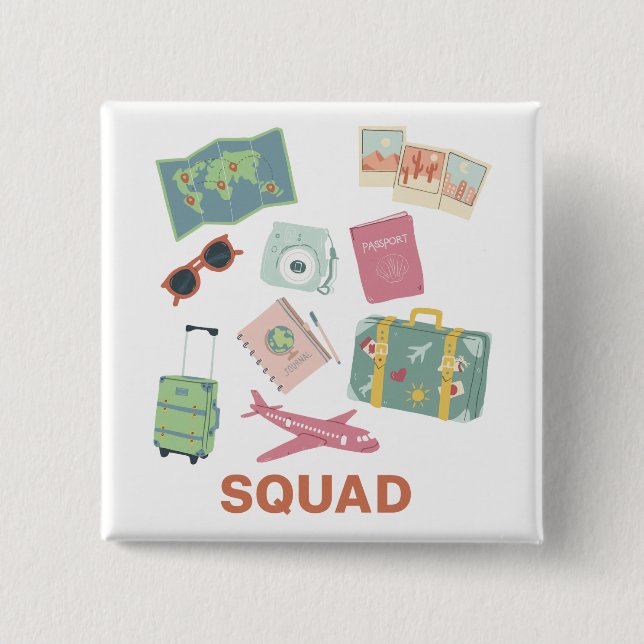 Reisebüro - Essentials für Niedliche Ferien Button (Vorderseite)