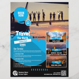 Reisebüro Flyer Blaue Vorlage