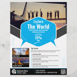 Reisebüro Flyer Blaue Vorlage