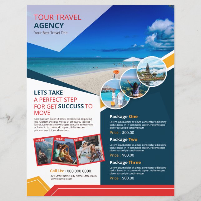 Reisebüro Flyer Vorlage | Urlaub & Tour  (Vorderseite)
