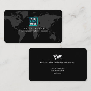 Reisebüro-Logo Weltkarte Visitenkarte