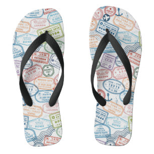 Reisedesign - Briefmarke im Reisepass Flip Flops