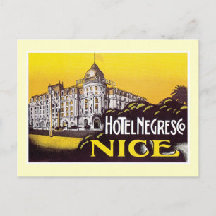 Reiseetikett für Hotel in Nizza, Frankreich, im Vi Postkarte