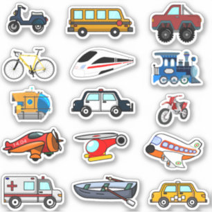 Reisefahrzeuge Kinder Aufkleber-Set Aufkleber