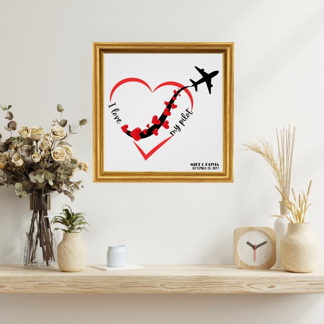 Reiseflugzeug Herz I Liebe Eigener Pilot Poster (Von Creator hochgeladen)