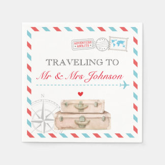 Reiseflugzeug Hochzeit Napkins Dekoration Mr. Mrs. Serviette