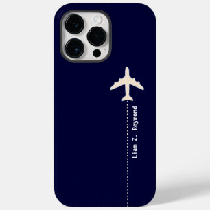 Reiseflugzeug mit gepunkteter Linie blau Case-Mate iPhone 14 Pro Max Hülle