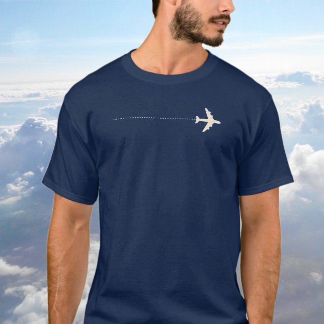 Reiseflugzeug mit gepunkteter Linie T-Shirt (Von Creator hochgeladen)