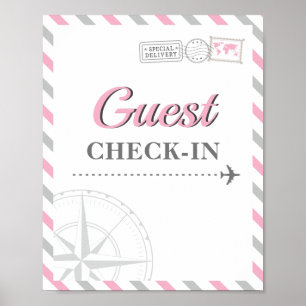 Reiseflugzeug Party Thema Gast Check-in Willkommen Poster