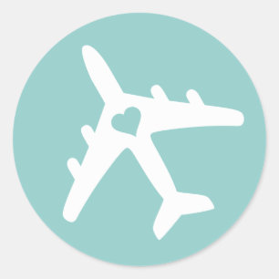 Reiseflugzeug Reise Thema Liebe Aufkleber