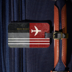 Reiseflugzeugname und anfängliche Maskuline Gepäckanhänger