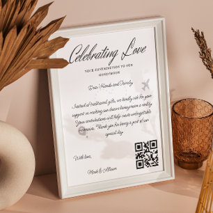 Reisefonds Anfrage Qr Code Honeymoon Fund Poster