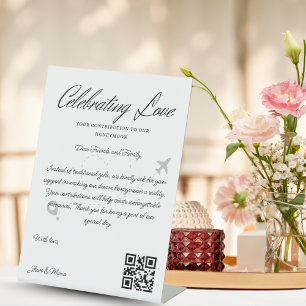 Reisefonds Anfrage Qr Code Honeymoon Fund Sockelschild