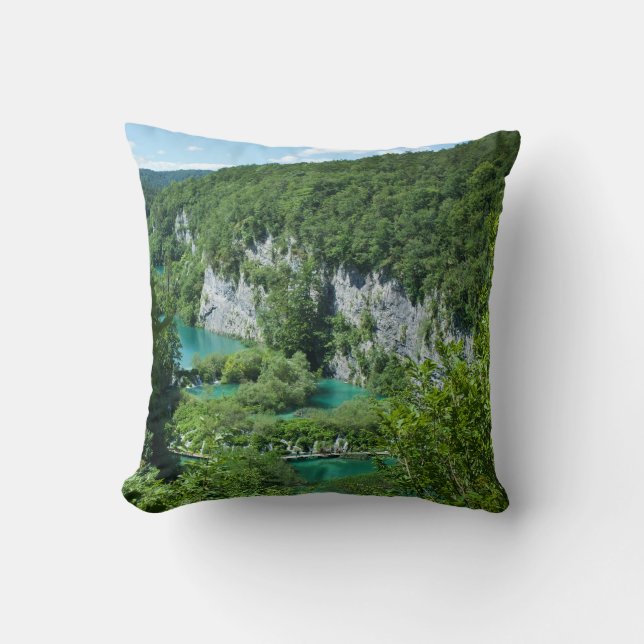Reisefotografie Kroatien Bergsee Landschaft Kissen (Vorderseite)