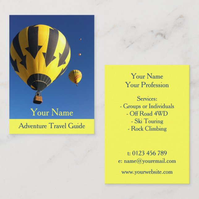 Reiseführer für Abenteuer Visitenkarte (Vorne/Hinten)