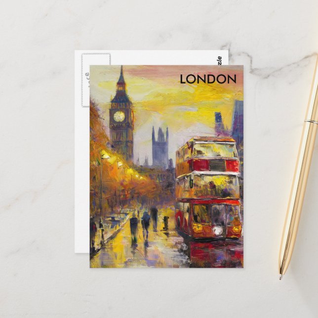 Reiseführer für Vintage Werbung nach London Postkarte (Vorderseite/Rückseite Beispiel)