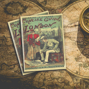 Reiseführer für Vintage Werbung nach London Postkarte