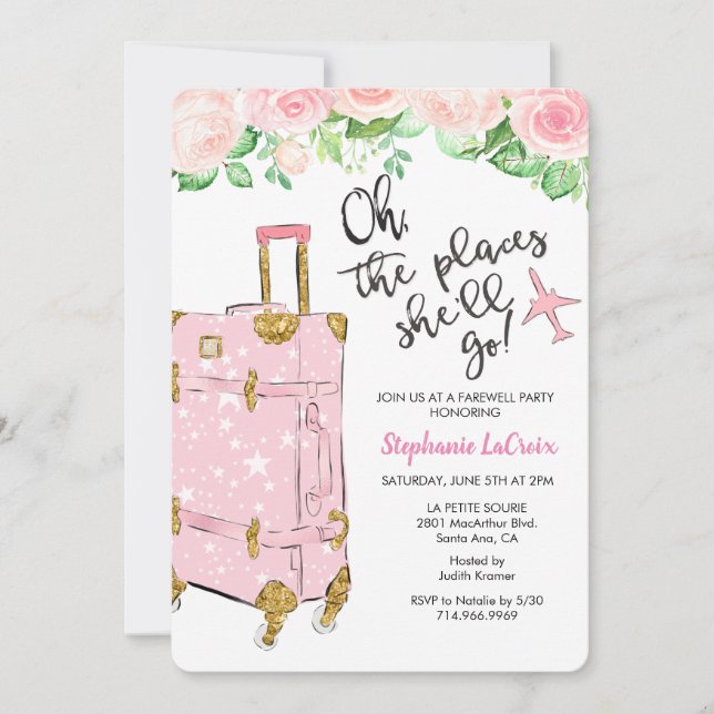 Reisegedanke war Abschied von der Party Einladung (Vorderseite)