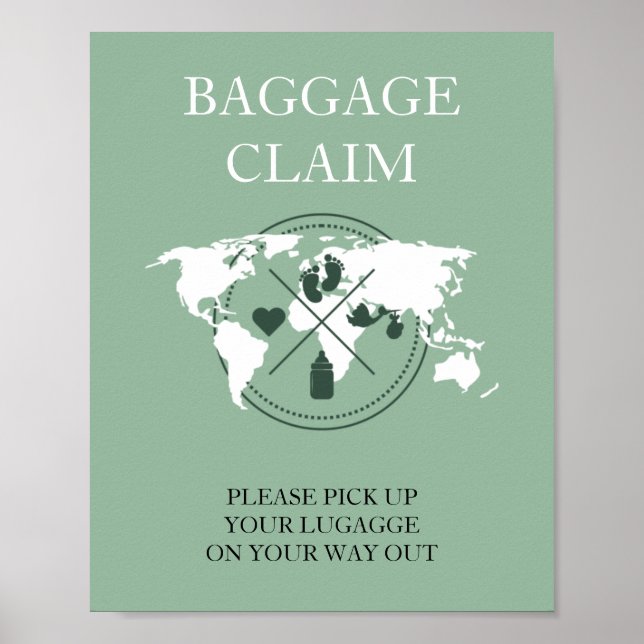 Reisegepäck für Babydusche/Baby-Pass-Gepäckanforde Poster (Vorne)