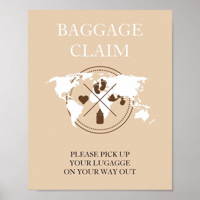 Reisegepäck für Babydusche/Baby-Pass-Gepäckanforde Poster (Vorne)