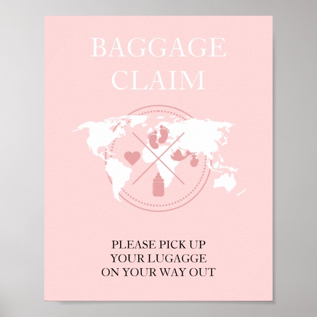 Reisegepäck für Babydusche/Baby-Pass-Gepäckanforde Poster (Vorne)