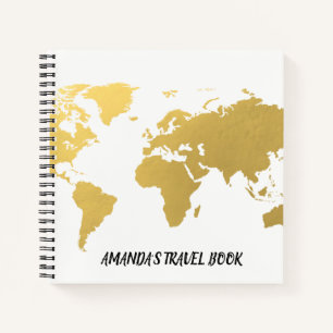 Reisehandbücher der Gold World - personalisiert Notizbuch