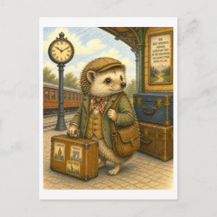 Reiseigel-Illustration Postkarte