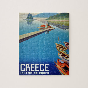 Reiseillustration für Griechenland, Insel Korfu im