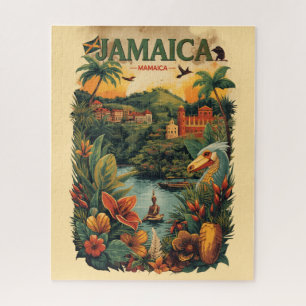 Reiseillustration im Vintage-Stil Jamaika
