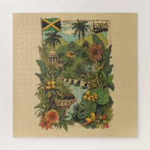 Reiseillustration im Vintage-Stil Jamaika