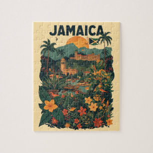 Reiseillustration im Vintage-Stil Jamaika