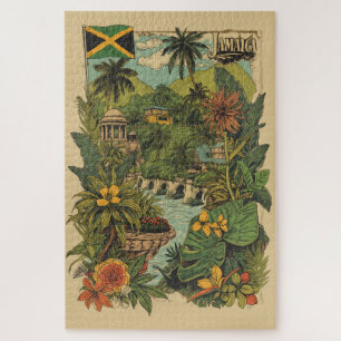 Reiseillustration im Vintage-Stil Jamaika