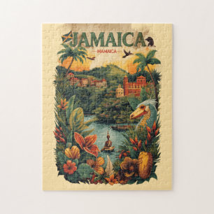 Reiseillustration im Vintage-Stil Jamaika