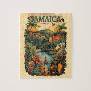 Reiseillustration im Vintage-Stil Jamaika