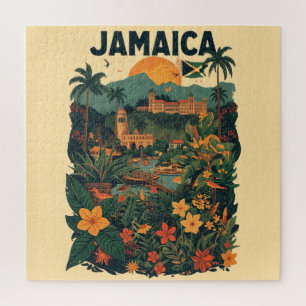 Reiseillustration im Vintage-Stil Jamaika