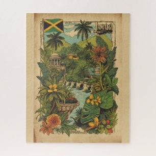 Reiseillustration im Vintage-Stil Jamaika