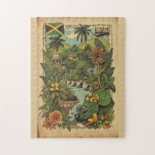 Reiseillustration im Vintage-Stil Jamaika