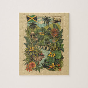 Reiseillustration im Vintage-Stil Jamaika