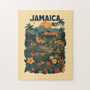 Reiseillustration im Vintage-Stil Jamaika