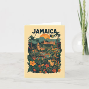Reiseillustration im Vintage-Stil Jamaika Karte