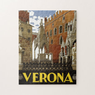 Reiseillustration Vintage Verona Italien Europa