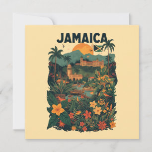 Reiseillustrationskarte Jamaika im Vintage-Stil