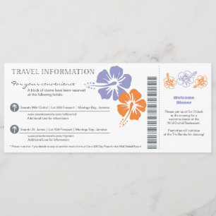 Reiseinformation zur Hochzeit Bordkarte Einladung