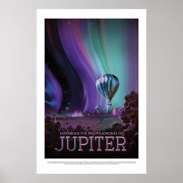 Reisejupiter Sehen Sie sich die Auroras NASA an Poster (Vorne)