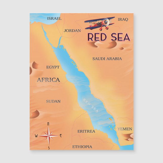 Reisekarte für das Rote Meer Magnetkarte (Vorderseite)