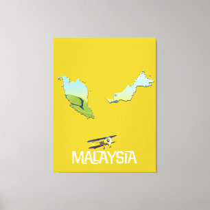 Reisekarte Malaysia Leinwanddruck