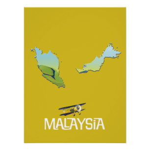 Reisekarte Malaysia Poster
