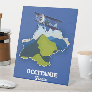 Reisekarte Occitanie Frankreich Sockelschild