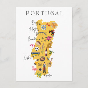 Reisekarte Portugal Postkarte