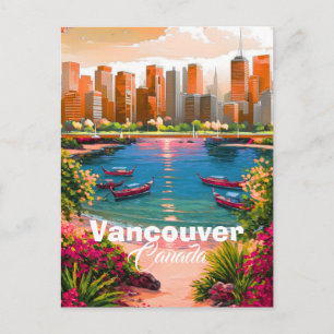 Reisekarte von Vancouver, British Columbia Kunst Postkarte